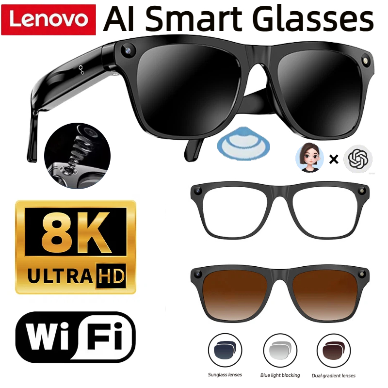 Smart Accessories - Occhiali Smart Lenovo con Memoria 32G,